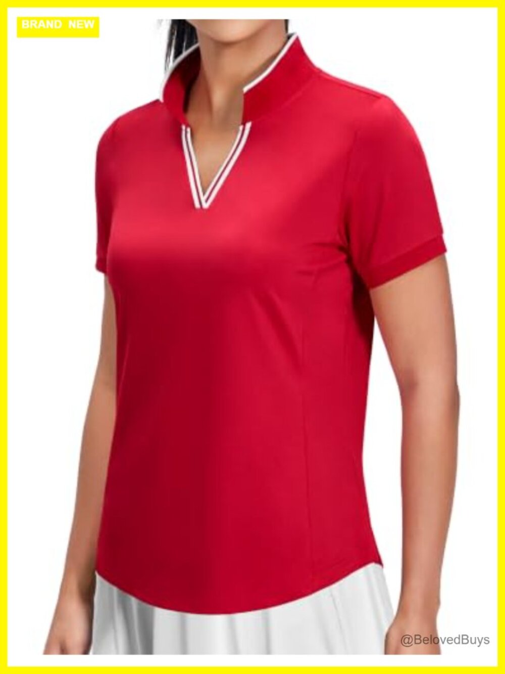 Women's Golf Polo Shirt V Neck UPF 50+ Quick Dry Tennis Top